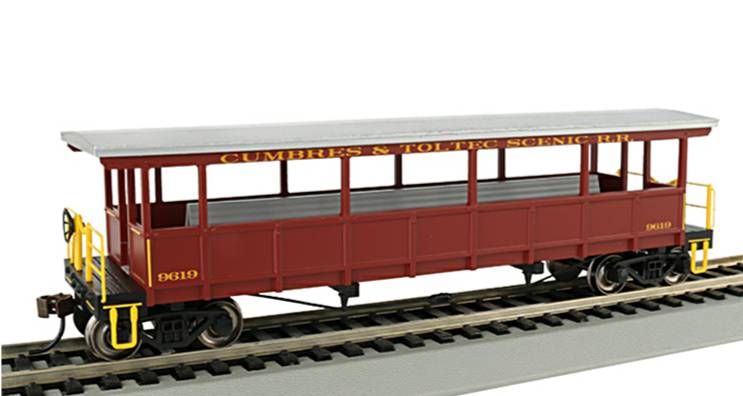Bachmann 17433  Open-Sided Excursion Car with Seats - Cumbres & Toltec #961