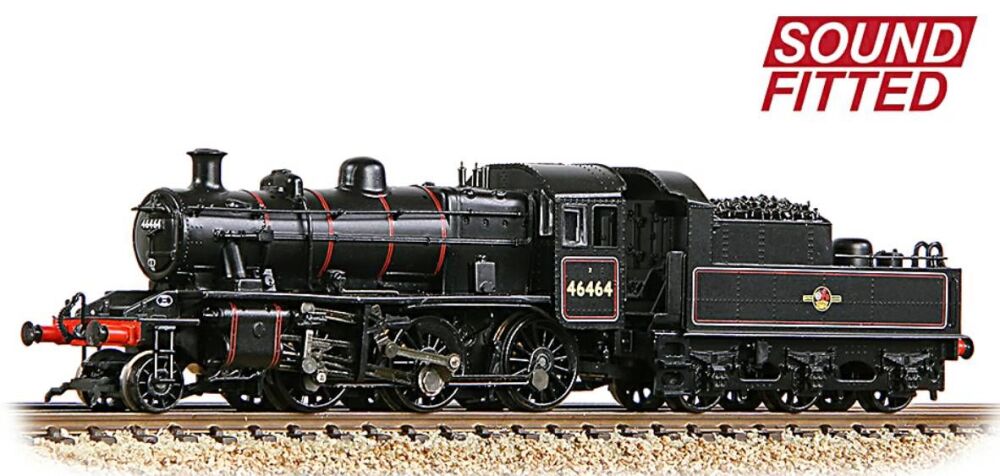 Graham Farish 372-628BSF  LMS Ivatt 2MT 46464 BR Lined Black (Late Crest)