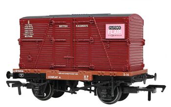 Bachmann 37-2023K  Conflat Wagon BR Bauxite (Early) with ‘Patons’ BD Container