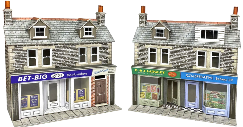 Metcalfe PO307  Low relief terraced shop fronts (stone)