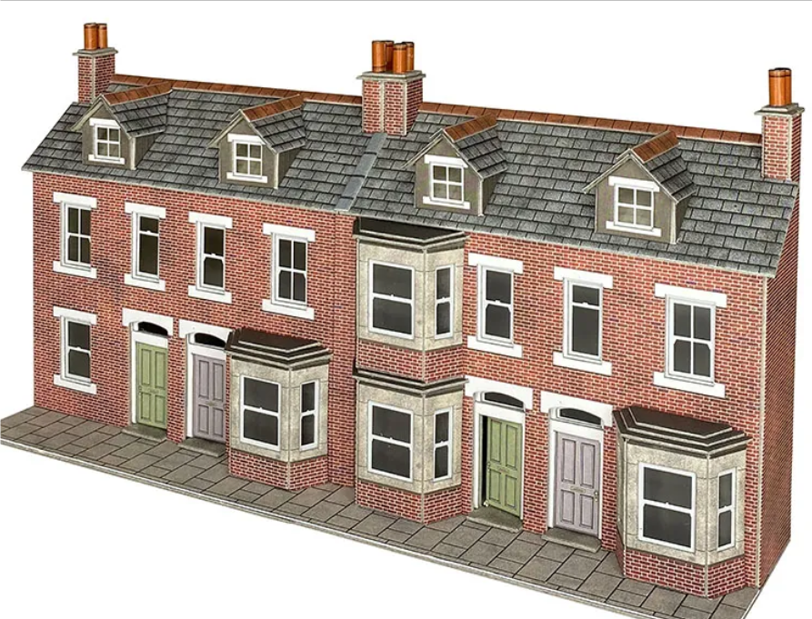 Metcalfe PO302 Low relief terrace house fronts (red brick)