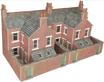 Metcalfe PO304  Low Relief Red Brick Terraced House Backs 00/H0
