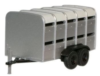 Oxford Diecast 76FARM001  Livestock Trailer Grey