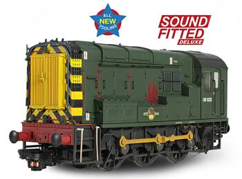 Bachmann 35-926SFX  Class 08 08923 BR Green (Wasp Stripes) [W]