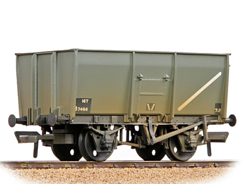 Bachmann 37-450D  16T Steel Slope-Sided Mineral Wagon Rivetted Doors BR Gre