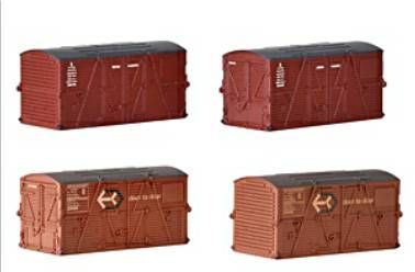 Graham Farish 379-393  Type BD Containers BR Bauxite (x2) & BR Crimson (x2)