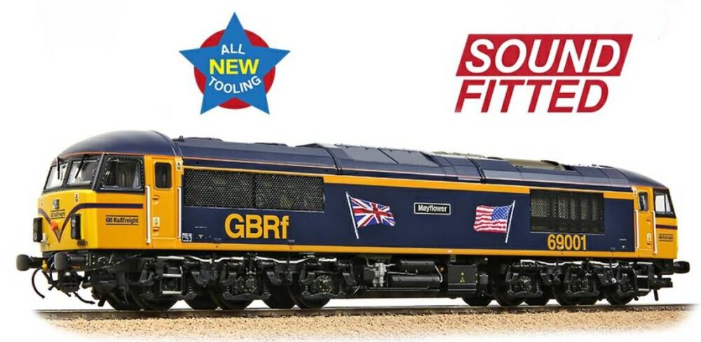 Bachmann 35-776SF  Class 69 69001 'Mayflower' GBRf (UK & US Flags)