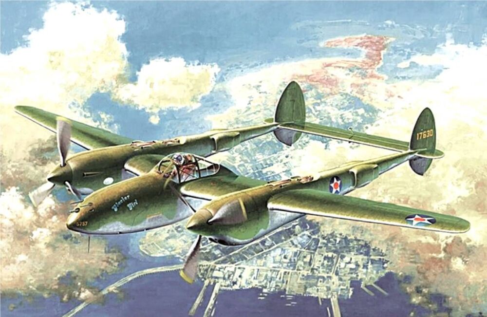 Academy 12208  P-38F Lightning 'Glacier Girl' Fighter Aircraft