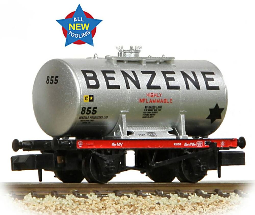 Graham Farish 378-000A  14T Anchor-Mounted Tank Wagon 'Benzene' Silver