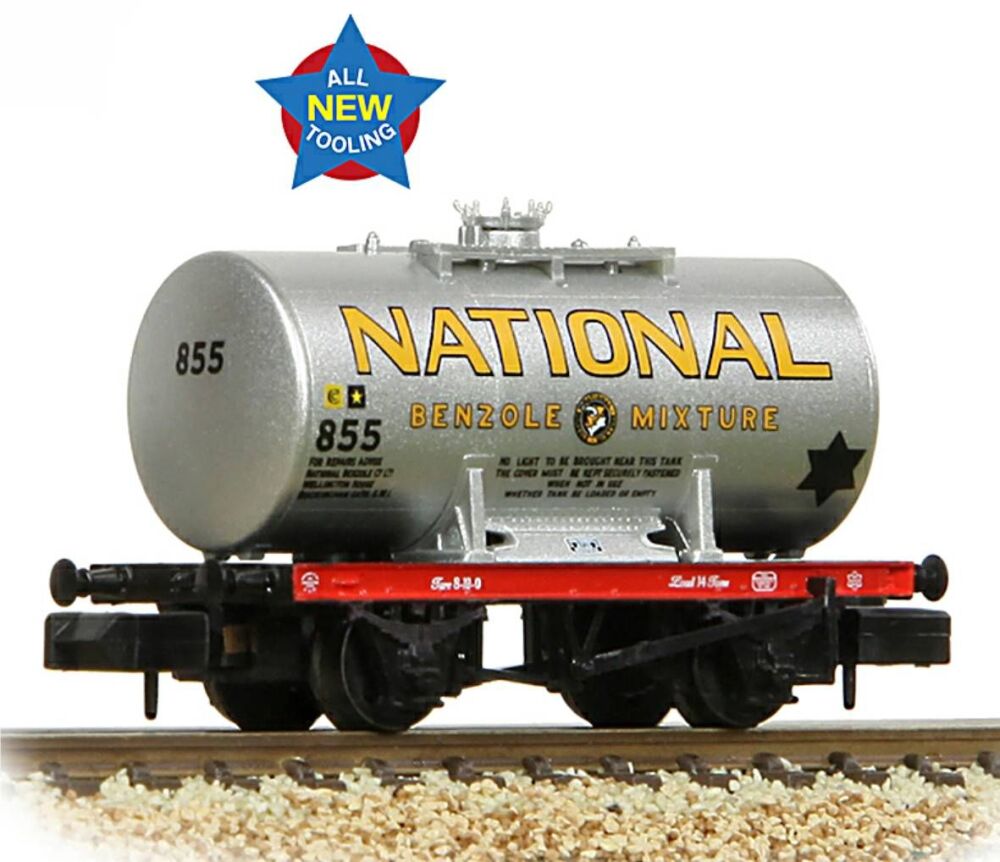 Graham Farish 378-002  14T Anchor-Mounted Tank Wagon 'National Benzole' Sil