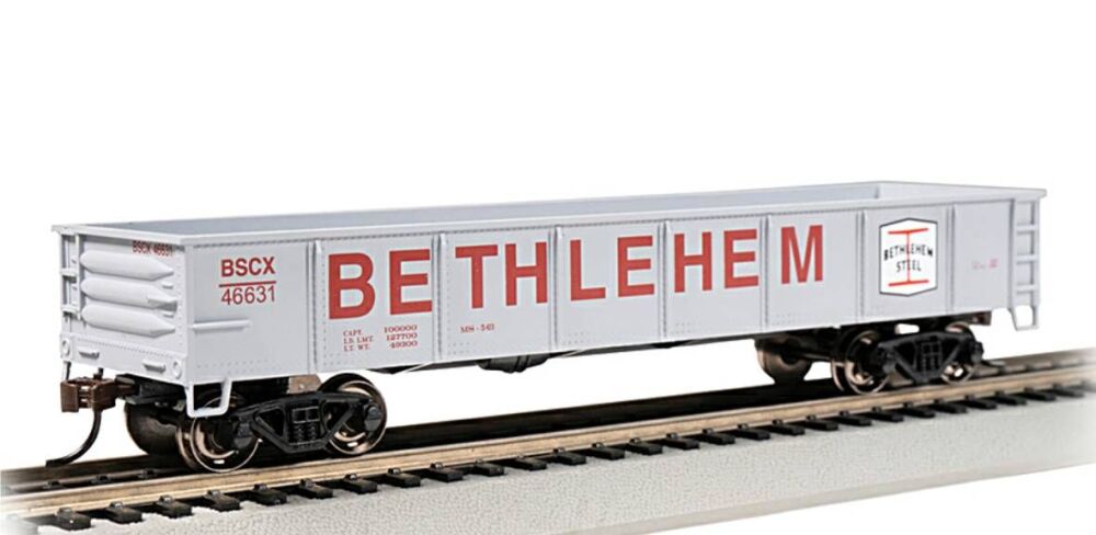Bachmann 17225  40' Gondola - Bethlehem Steel #46631 - Grey