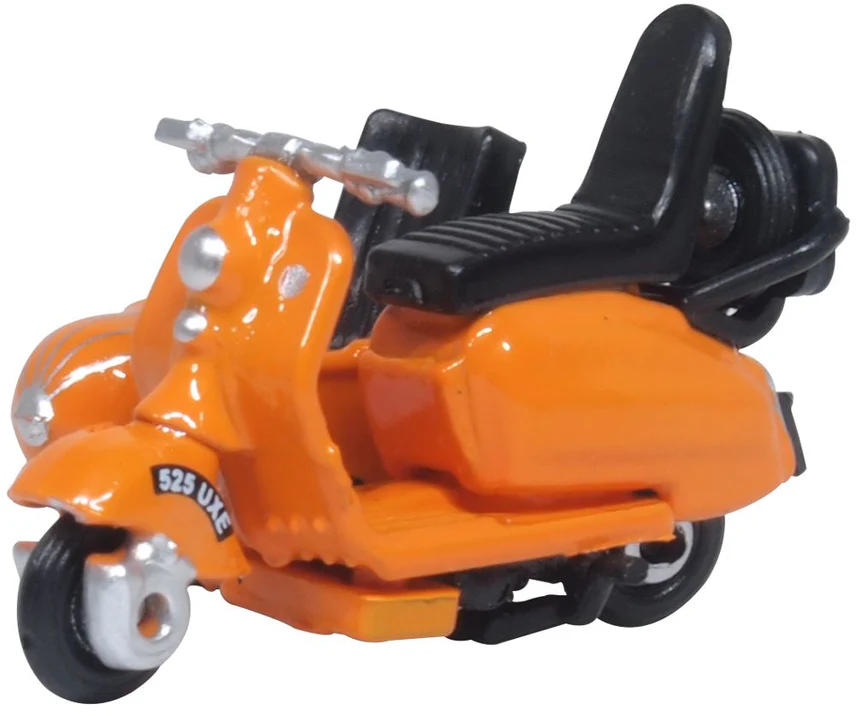 Oxford Diecast 76SC003  Scooter and Sidecar Orange