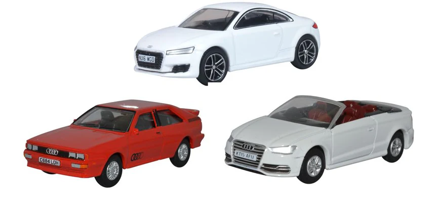 Oxford Diecast 76SET68  3 Piece Audi Set Quattro/TT/S3 Convertible