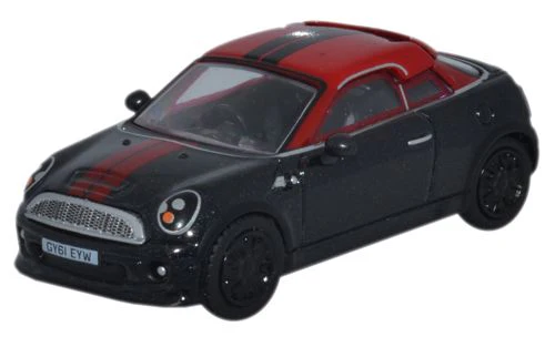 Oxford Diecast 76MC002  Mini Coupe Midnight Black/Red