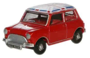 Oxford Diecast 76MN001  Tartan Red/Union Jack Austin Mini