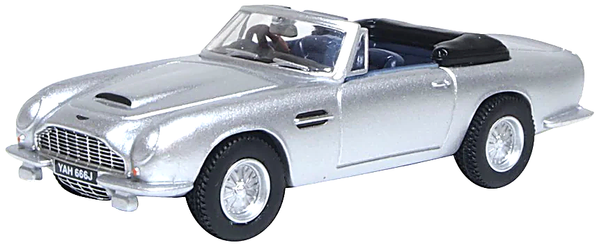 Oxford Diecast 76DB6002  Aston Martin DB6 MkII Volante Silver Birch