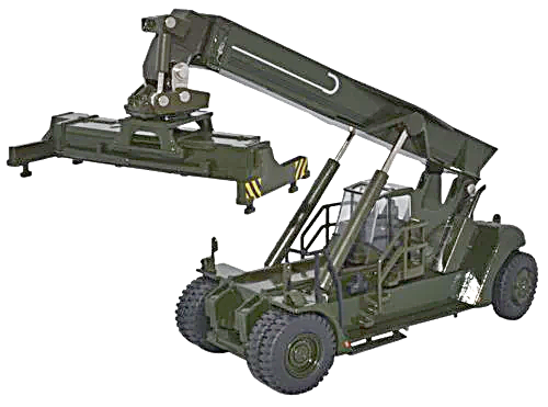 Oxford Diecast 76KRS004  Konecranes Reach Stacker NATO Green