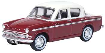 Oxford Diecast 76HM002  Hillman Minx MkIIIa Pippin Red/pearl Grey