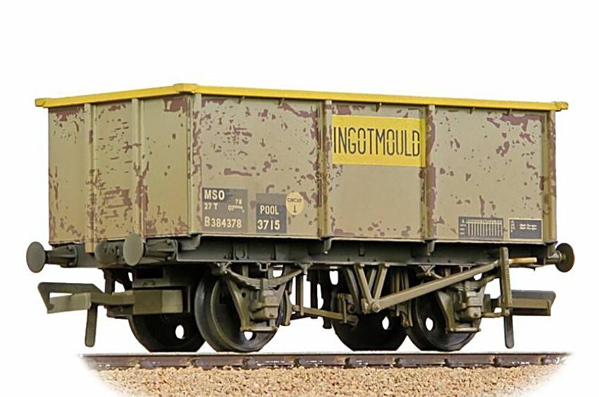 Bachmann 37-283  BR 27T MSO Steel Tippler BR Grey & Yellow 'INGOTMOULD' [W]