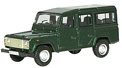 Oxford Diecast 76DEF001  Land Rover Defender LWB Green