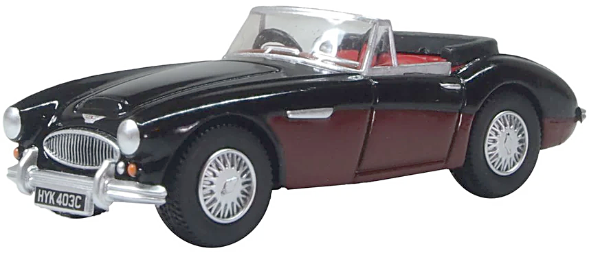 Oxford Diecast 76AH3006  Austin-Healey 3000 Black/burgundy