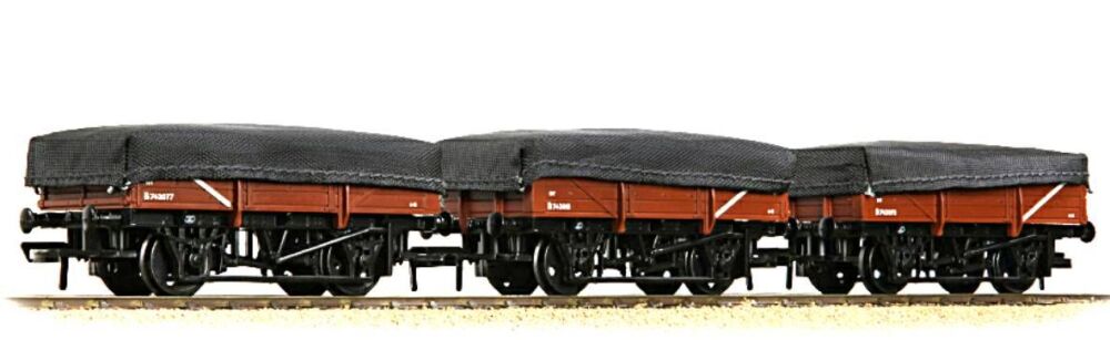 Bachmann 33-091A  5 Plank China Clay 3-Wagon Pack BR Bauxite (Early) with T