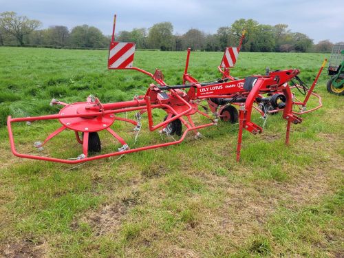 0630: Lely Lotus 600 4 Rota Hydraulic Folding 6 Metre Tedder, Year 2017, Excellent Condition, £6,250 Plus Vat
