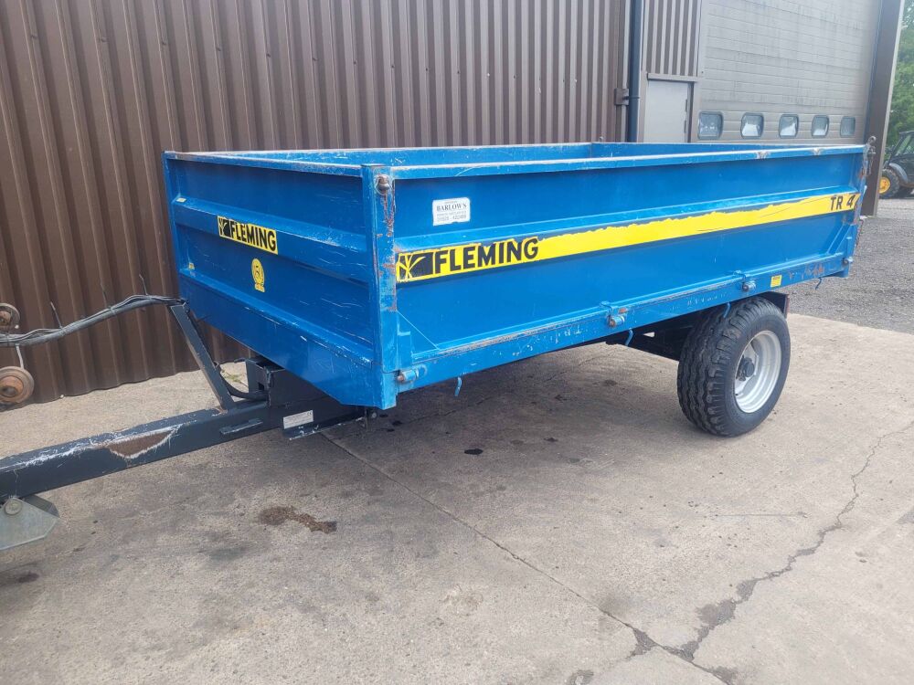 7008: SOLD. Fleming 4 Ton Single Axle Dropside Tipping  Trailer, Year 2016. Lights, Brakes. Tidy Order £ SOLD..