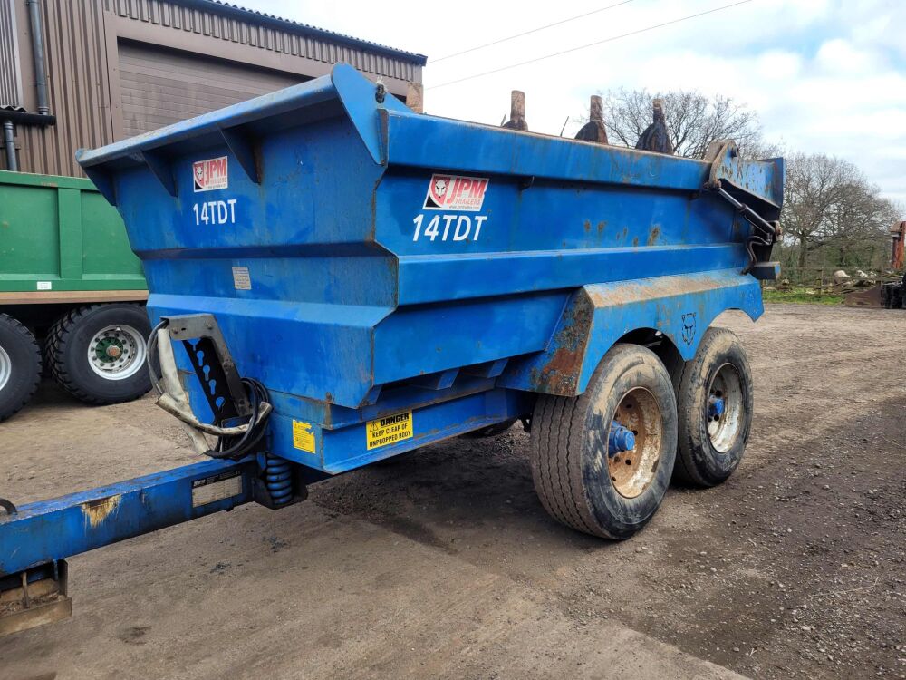 6000: SOLD JPM 14TDT 14 Ton tandem Axle Dump Trailer, Year 2017, Hydraulic Tailgate, Sprung Drawbar. £ SOLD
