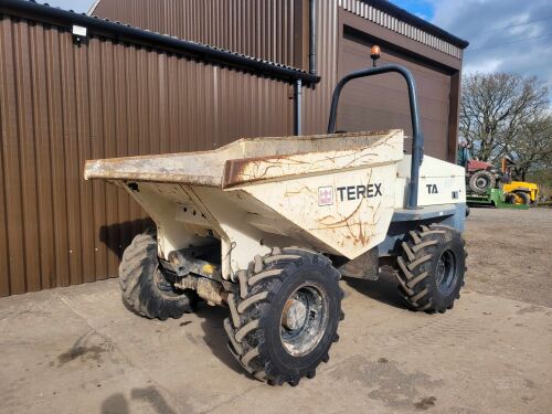 0103: Terex TA6 6 Ton 4wd Straight Tip Dumper. Year 2015, Showing 1485 Hours (Incorrect)  £8,500 Plus Vat