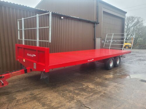 0967: Marshall BC 25, 25ft Tandem Axle Bale Trailer, 10 Ton, Yr 2022, Galvanised Front & Rear Raves, Strap Box,  12.5/80 15.3 6 Stud. £7,000 Plus Vat