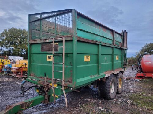 0969: N.C 12 ton Silage Trailer, Yr 2010, 18.5ft Body. Ceat 560/60 R22.5 @ 50%, Sprung Drawbar, Hyd Tailgate, Average Capable Trailer £8,000 Plus Vat