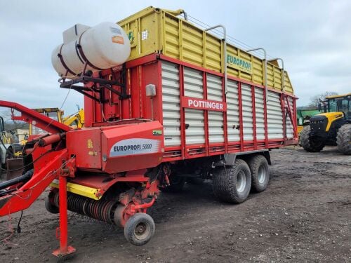 759: SOLD. Pottinger Euro Profi 5000 Tandem Axle Forage Wagon, Year 2012, Knives, Wide Angle PTO,  £ SOLD.