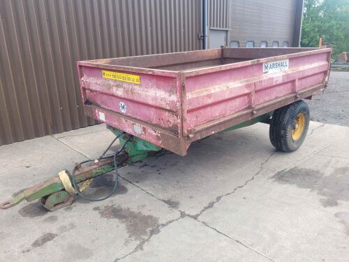 0972: Marshall 5 Ton Single Axle Dropside Tipping Trailer, Strong Floor, Poor Paintwork £1,950 Plus Vat