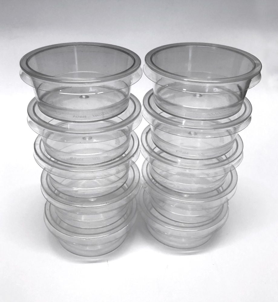Empty Mini Plastic Pots with lids - pack of 10