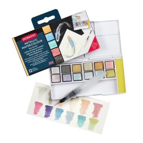 Derwent Metallic Watercolour Paint Pan Set