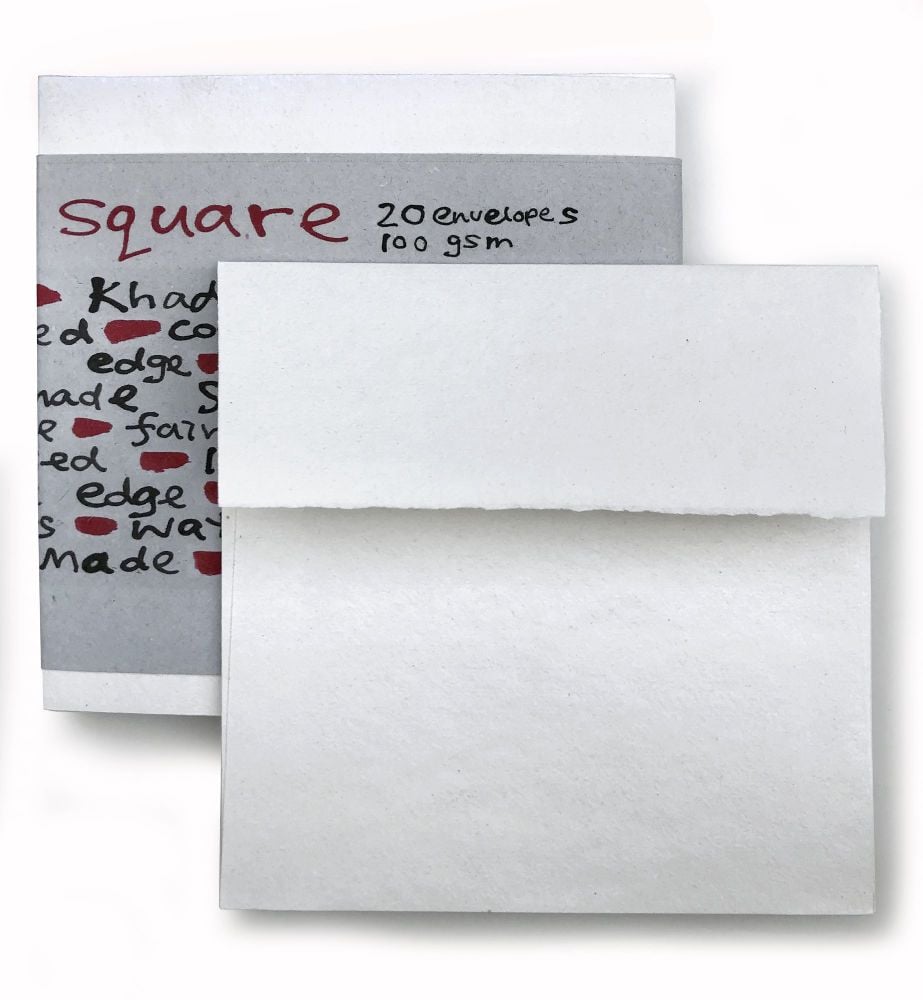 <!--010-->Khadi Square Envelopes - 20 Pack 16cms sq