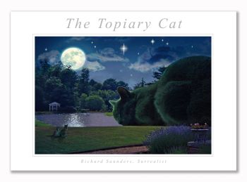 Topiary Cat - NEW Art Print - Moonlight