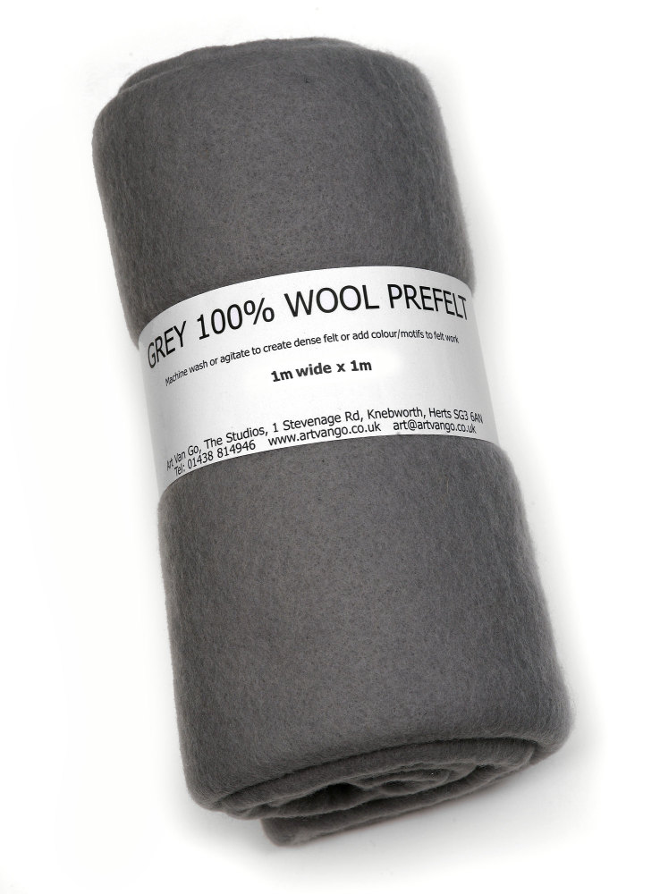 100% Wool Prefelt Grey 1x1m