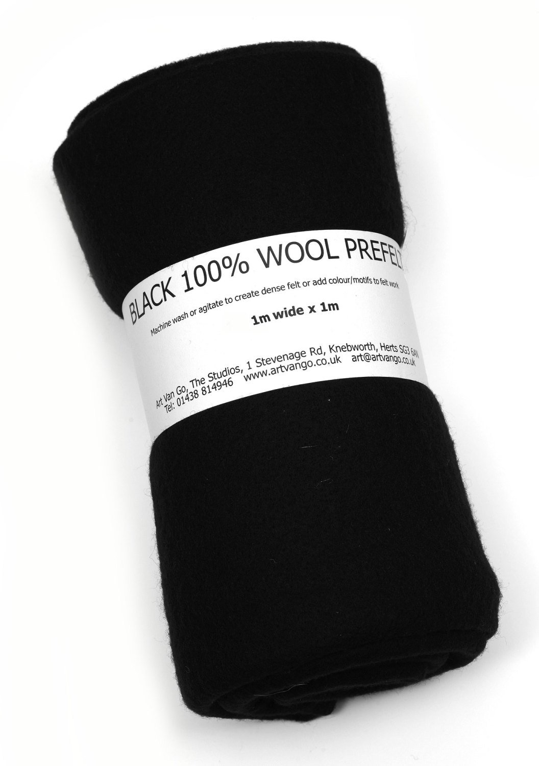 100% Wool Prefelt Black 1x1m