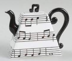 music stave tea pot