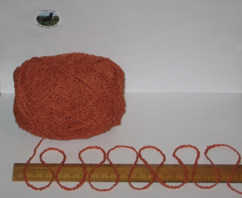 100g ball of Burnt Orange Boucle 100% Pure British Breed Sheep Wool yarn Aran EFW807