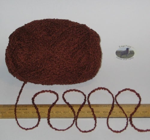 100g balls Rich Brown Boucle 100% Pure British Sheep Wool Aran knitting yarn EFW808