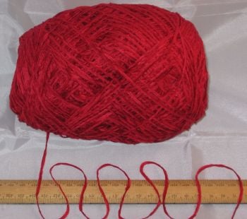 100g balls of Cherry Red 4 ply British Acrylic Chenille knitting wool yarn