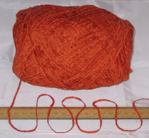 100g ball of Clementine Orange Chenille knitting wool yarn soft 4 ply soft