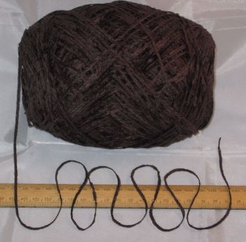 100g balls of Dark Brown 4 ply British Chenille knitting wool yarn soft