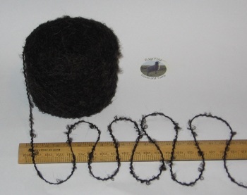 50g ball of Black with a hint of grey brown 4 ply boucle knitting wool & acrylic yarn