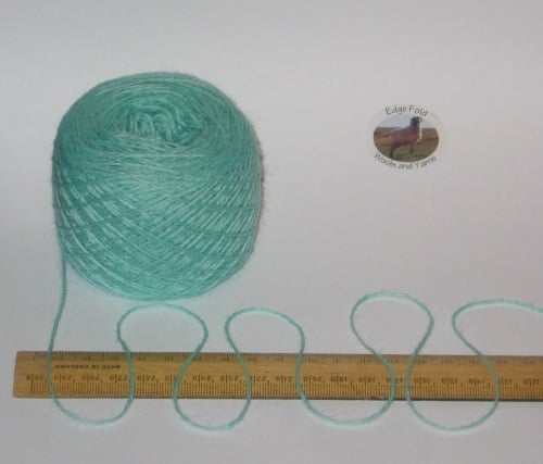 50g ball of Mint Green 4 ply knitting yarn 51% wool 49% acrylic yarn SOFT 2/10nm