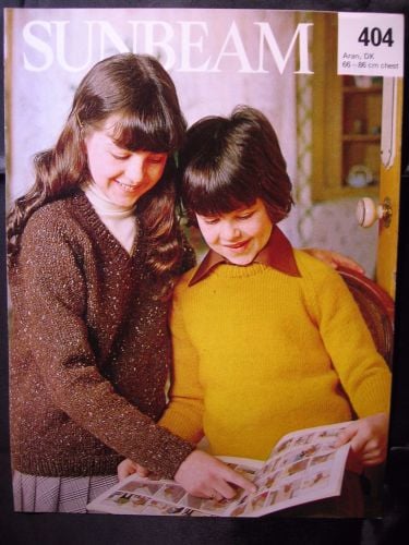 Paper Knitting Pattern Vintage Sunbeam 404 Sweater Childrens Boys Girls 26