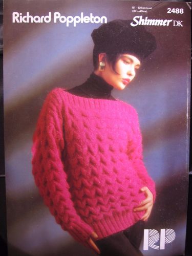 Knitting Pattern ~ Vintage 1980s Poppleton 2488 Lady's Ladies Womens Sweater DK